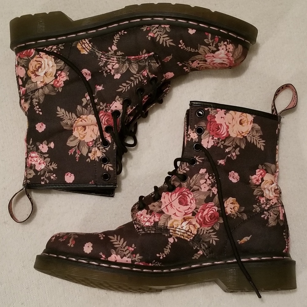 Rose patterned Dr. Martens